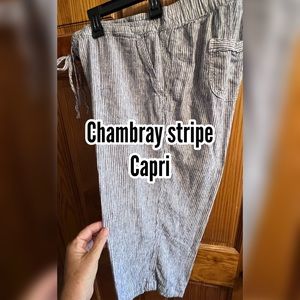 Chambray stripe Capri